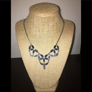 Midnight Blues Bib Necklace-Swarovski Crystal